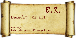 Becsár Kirill névjegykártya
